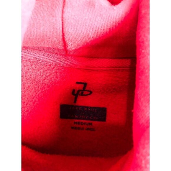 Jake Paul Fanjoy Red Pullover Hoodie Sweatshirt Medium - Picture 4 of 6